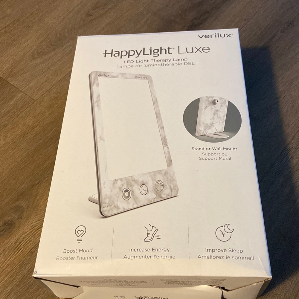 Brand New HappyLight Luxe in White Marble